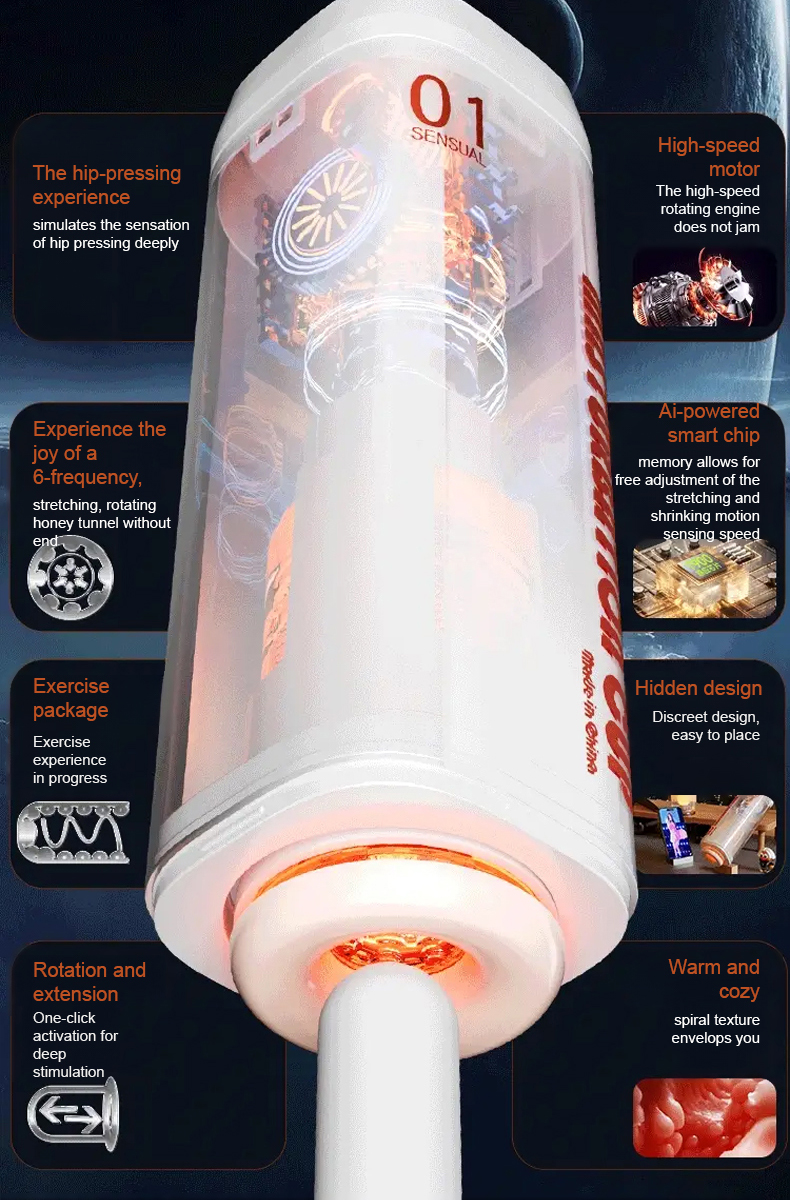 Fully automatic telescopic sucking male masturbator