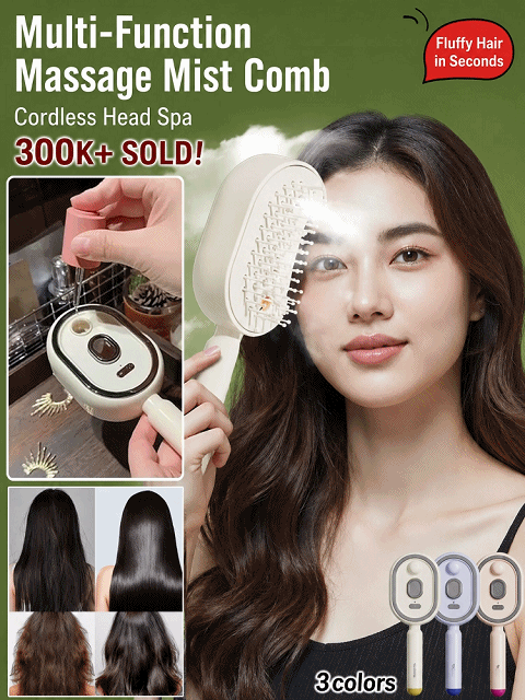 No-rinse hairbrush with essential oil for red glow