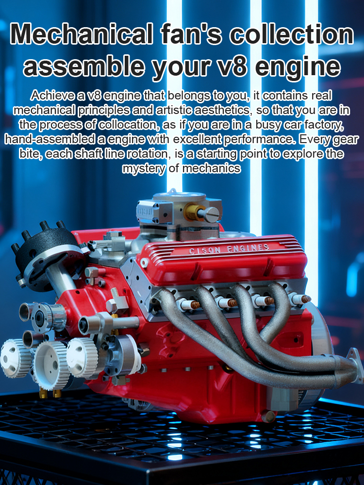 🔥 【Quality Replica】V8 Engine Model –  CNC-Machined, Fully Operational