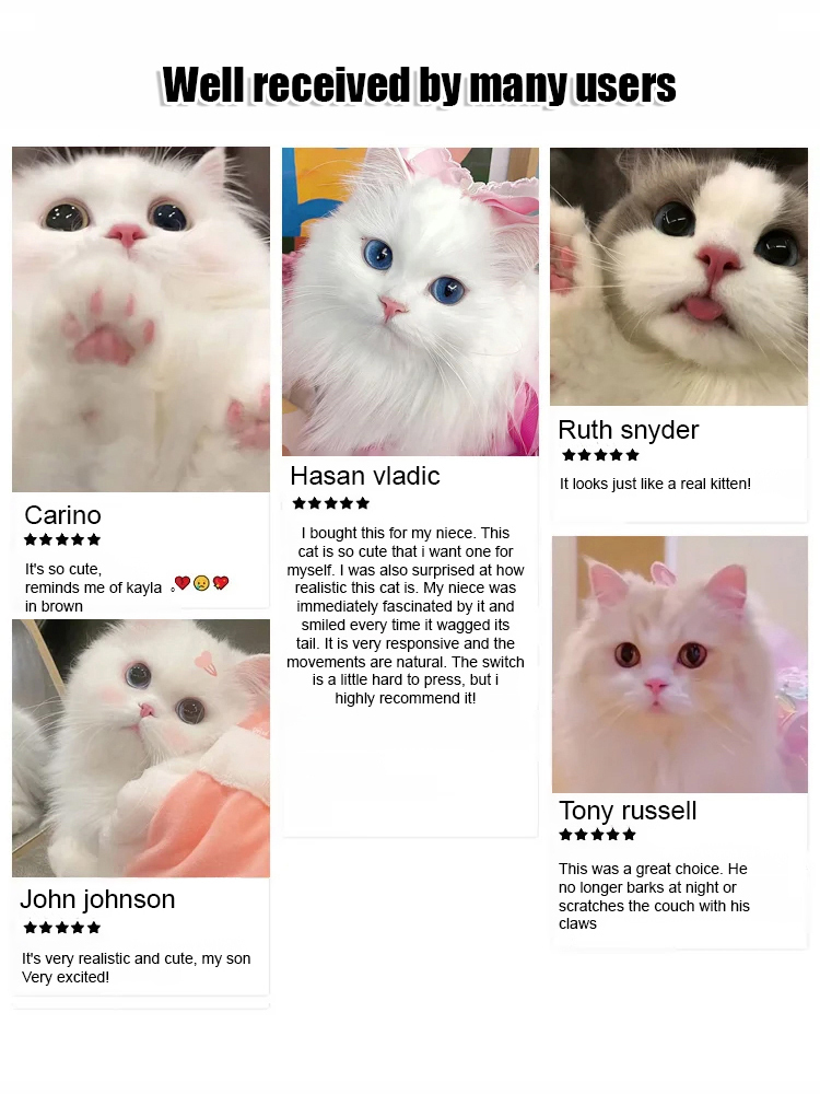 Realistic Electric Plush Cat – 98% Lifelike & Interactive!