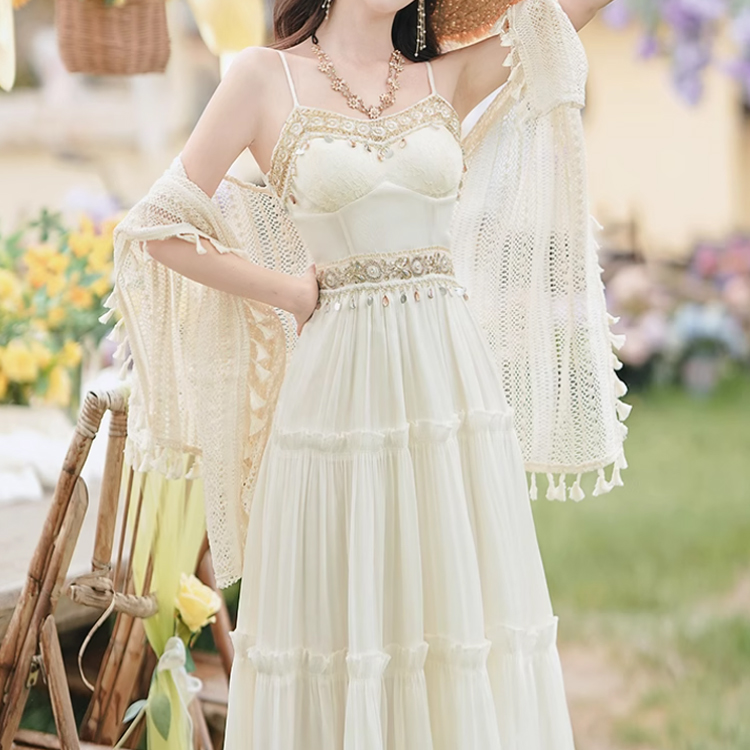 Ethnic Style Beach Vacation Strappy Dress