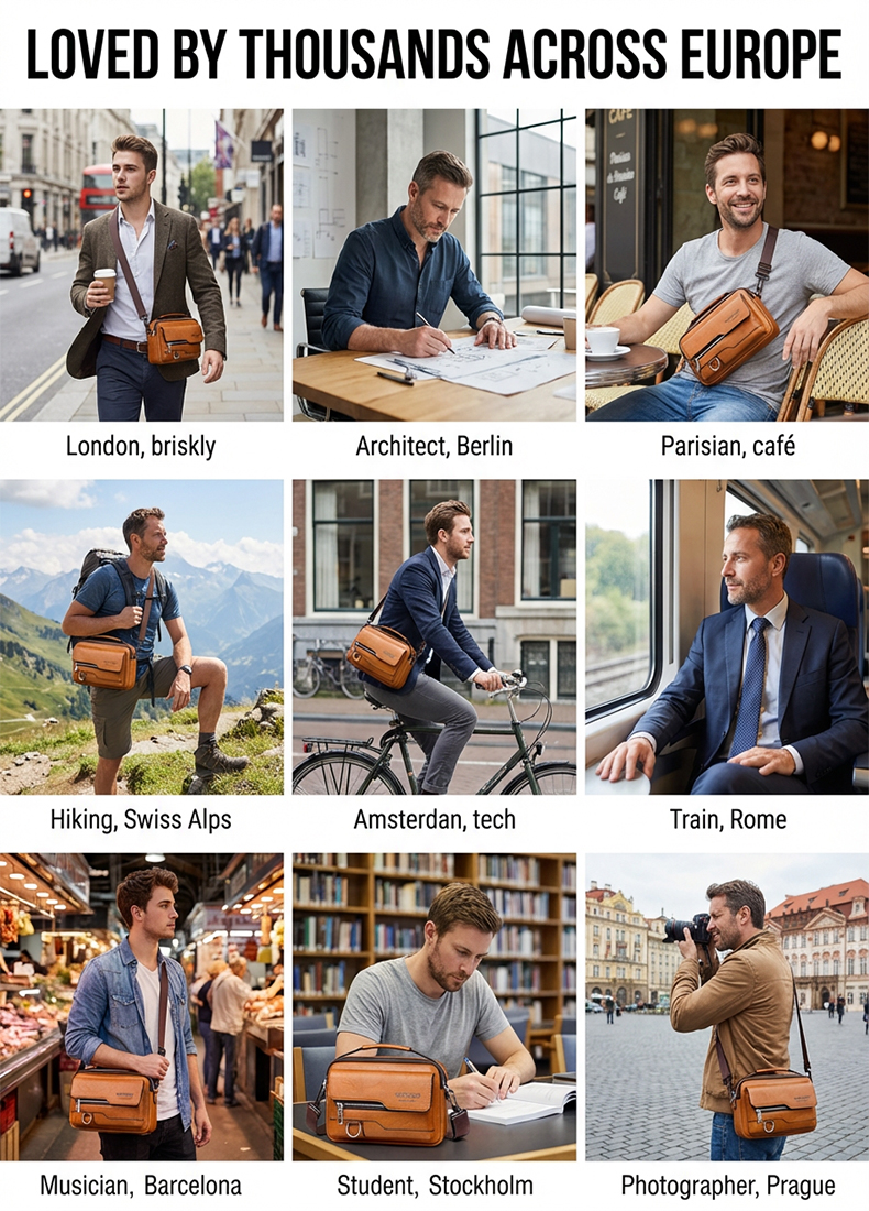 【Leather Belt Bag】 Large-capacity Men's Crossbody Bag