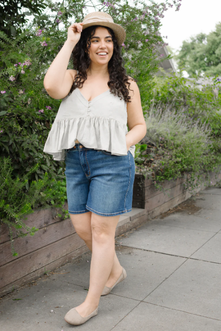 Tummy Control Stretchy Denim Jeans Shorts