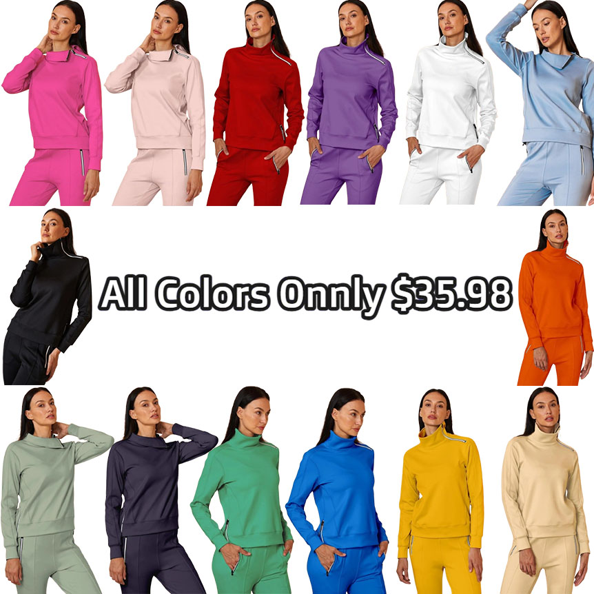 🔥8-PACK ONLY $25.98🔥More Than Basic Irregular Collar Golf Sweatshirt