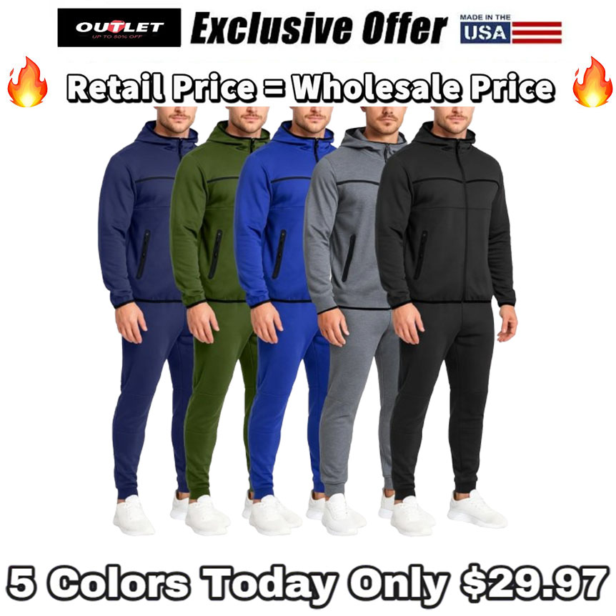 Galaxy by Harvic Men's Slim Fit Tech Fleece Full Zip Tracksuits 2 Piece Sets| Hoodie Sweatsuits