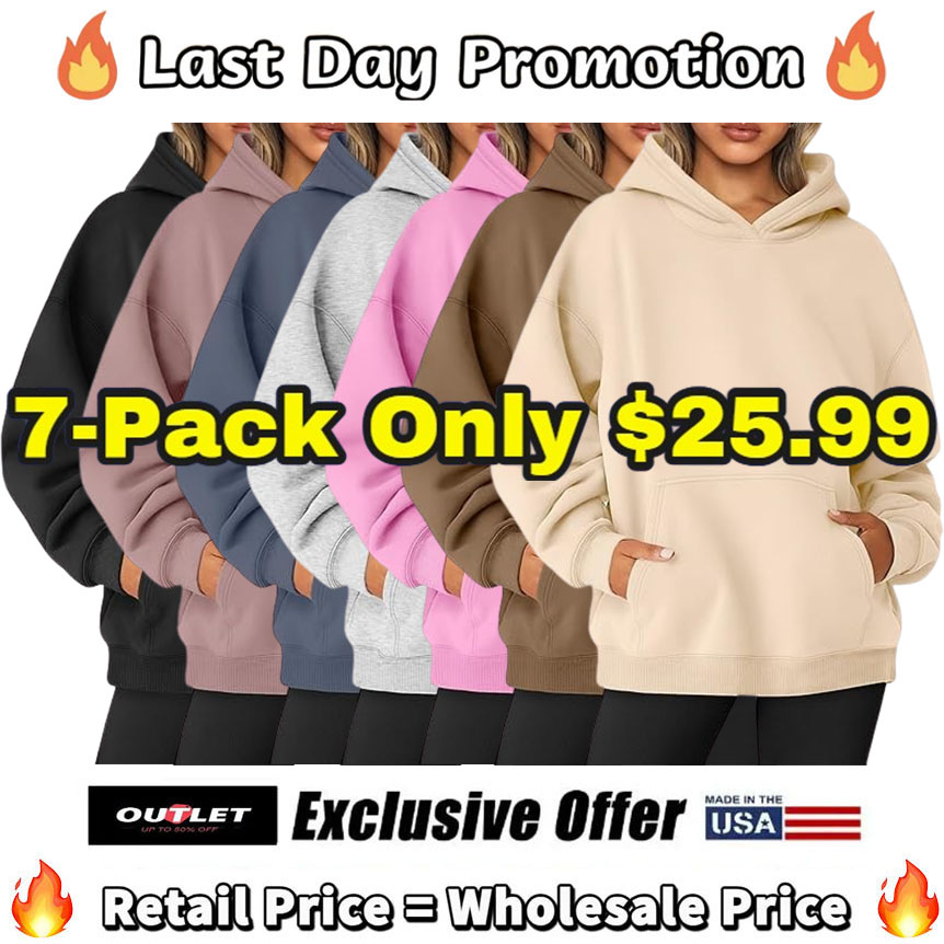 🔥7-PACK ONLY $24.77🔥Womens Oversized Sweatshirts Fleece Hoodies 