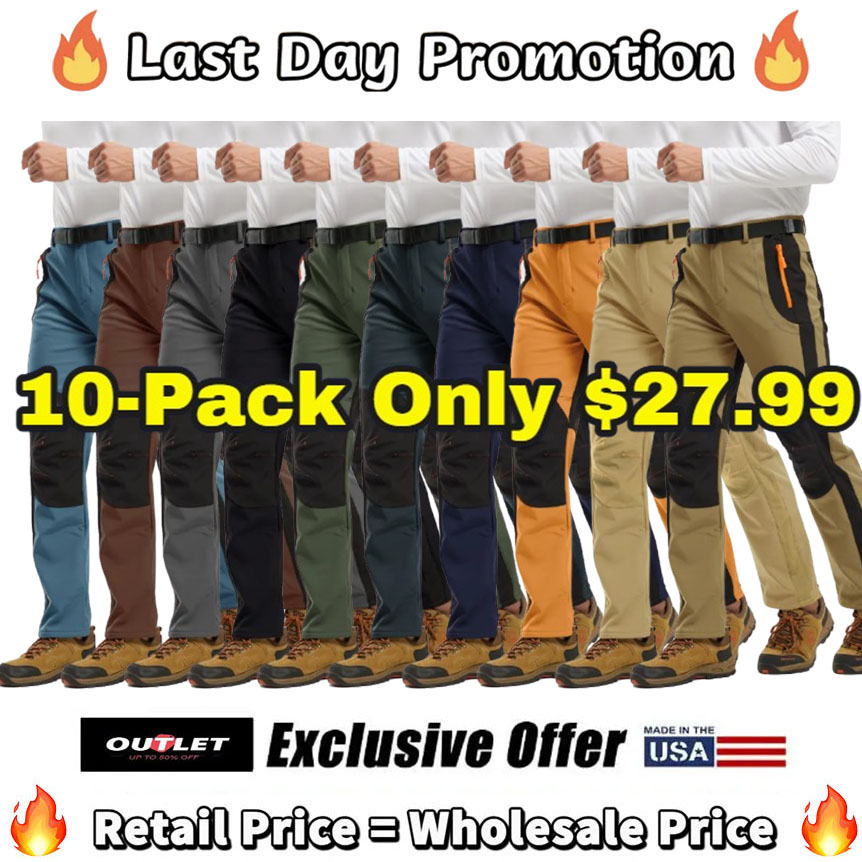 🔥10 Pants FOR ONLY $27.99🔥Men's Outdoor Snow Ski Water Resistant Fleece Lined Pants