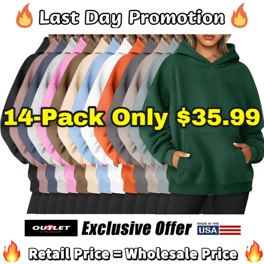 🔥7-PACK ONLY $24.77🔥Womens Oversized Sweatshirts Fleece Hoodies 