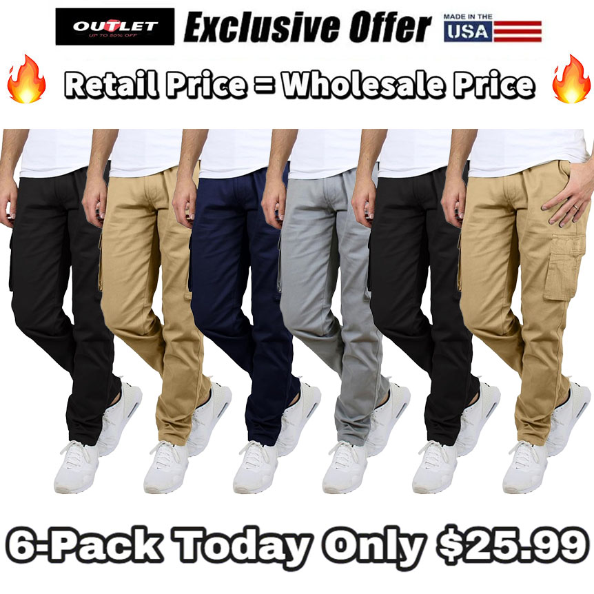 Men's Flex-Stretch Cotton Cargo Pants, 31-Inch Inseam - Comfortable an