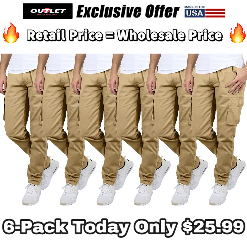 Men's Flex-Stretch Cotton Cargo Pants, 31-Inch Inseam - Comfortable and Durable