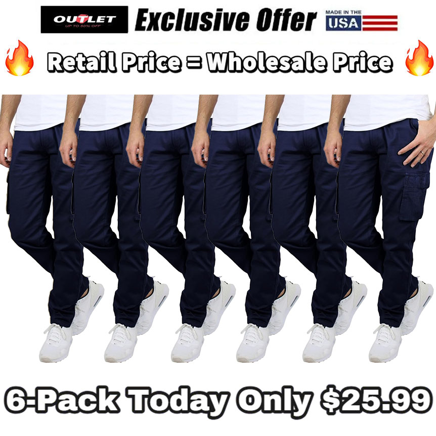 Men's Flex-Stretch Cotton Cargo Pants, 31-Inch Inseam - Comfortable and Durable