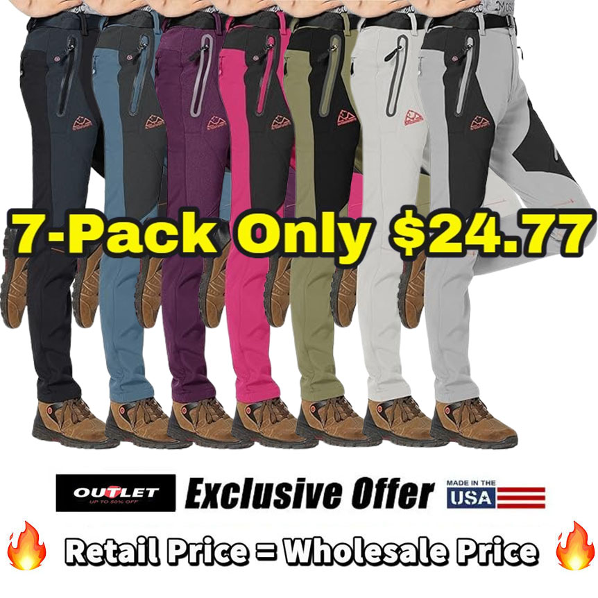 🔥7 Packs ONLY $24.77🔥Women's Snow Pants Waterproof Insulated Fleece Thermal Ski Hiking Snowboard Pants