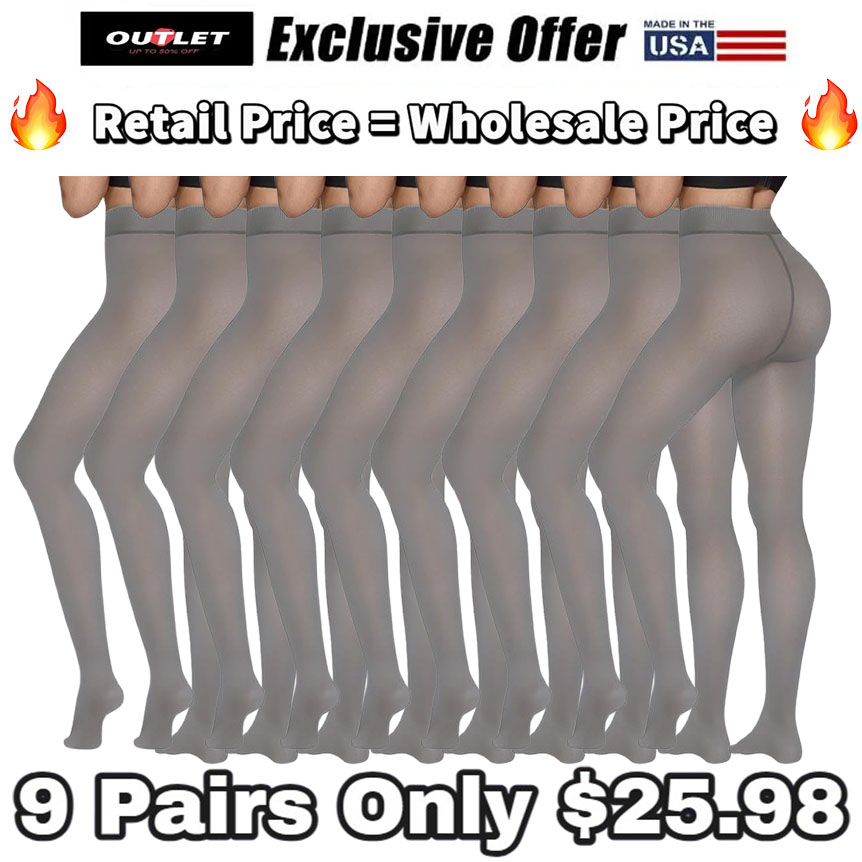 🔥9 Pairs Only $25.98🔥Fleece Lined Tights Sheer Women - Fake Translucent Warm Pantyhose Leggings Sheer Thick Tights for Winter