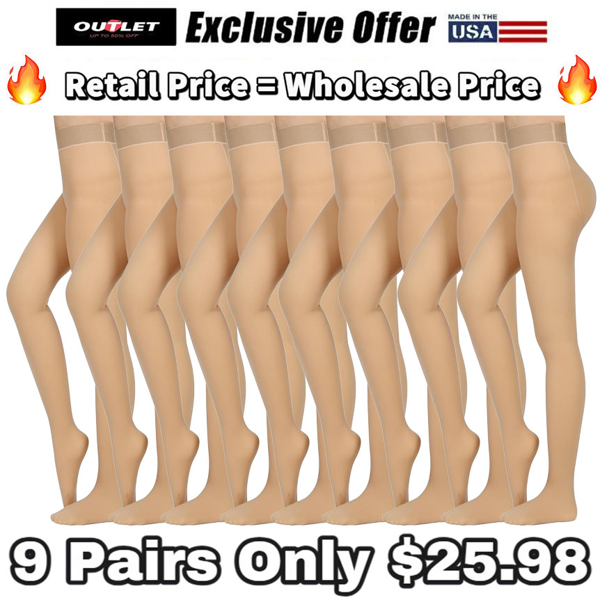 🔥9 Pairs Only $25.98🔥Fleece Lined Tights Sheer Women - Fake Translucent Warm Pantyhose Leggings Sheer Thick Tights for Winter