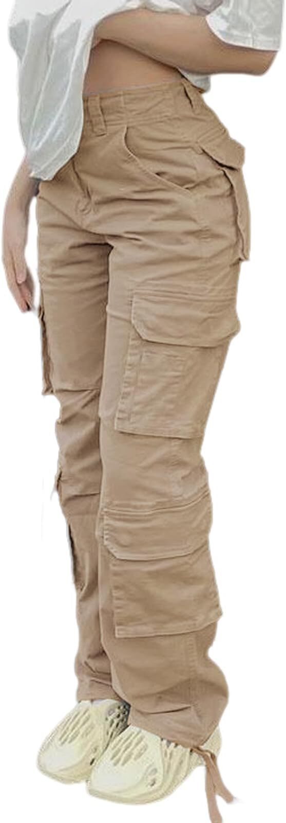 🔥8 Packs Only $25.98 🔥High Waisted Cargo Pants for Women with Pockets Streetwear