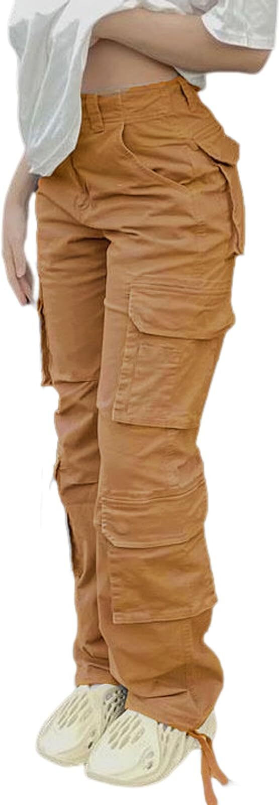 🔥8 Packs Only $25.98 🔥High Waisted Cargo Pants for Women with Pockets Streetwear