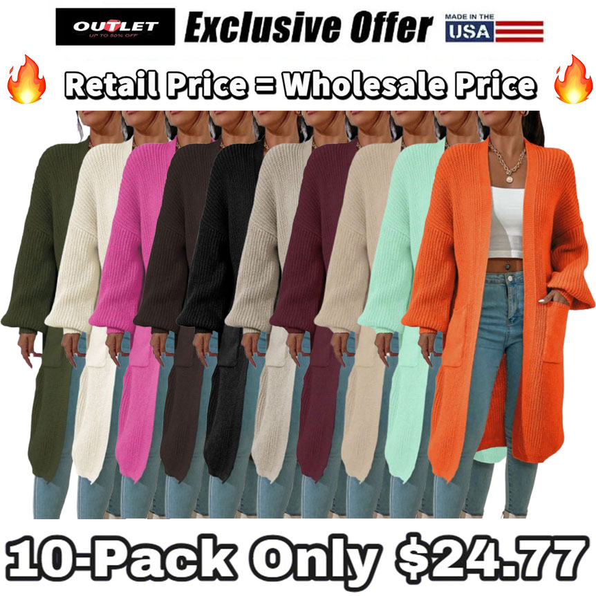 Womens Long Cardigan Sweaters Open Front Oversized Duster with Pocket