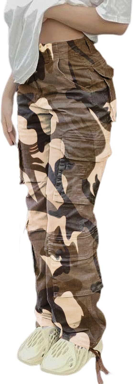 🔥8 Packs Only $25.98 🔥High Waisted Cargo Pants for Women with Pockets Streetwear