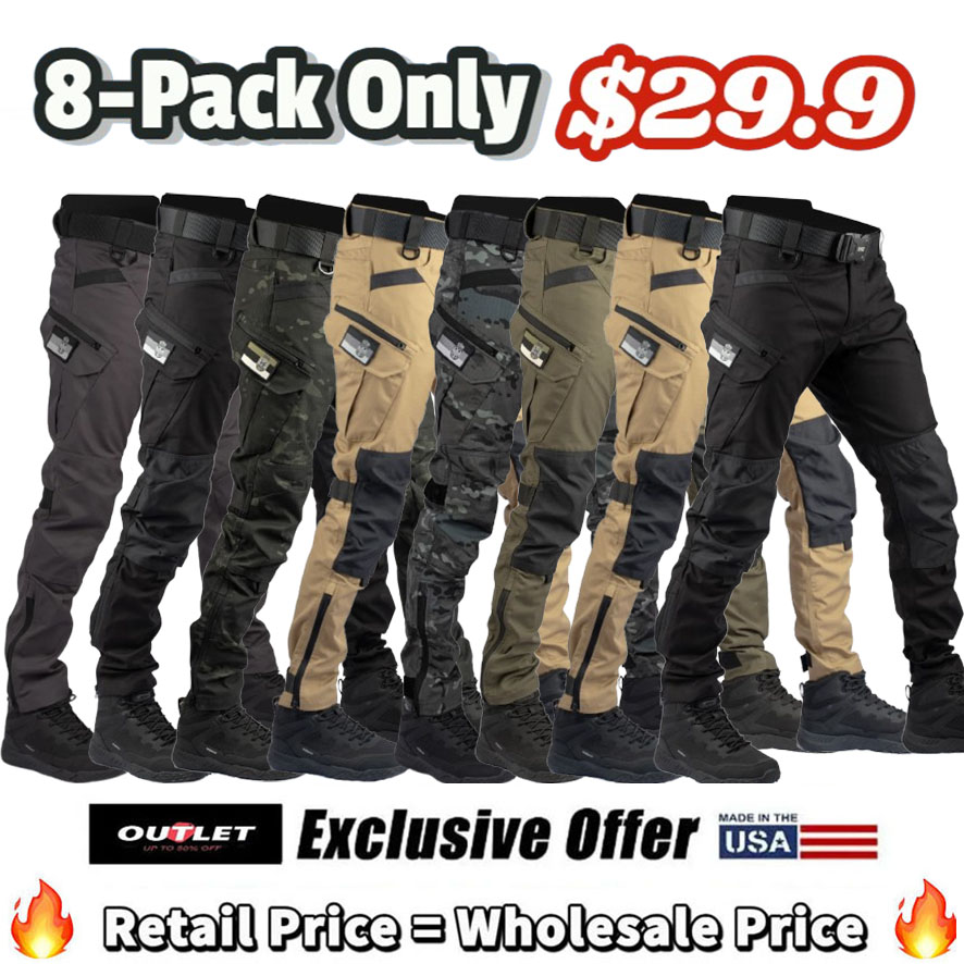 🔥8-Pack FOR ONLY $29.9🔥Men's Ripstop Water Resistant Hiking Work Pants
