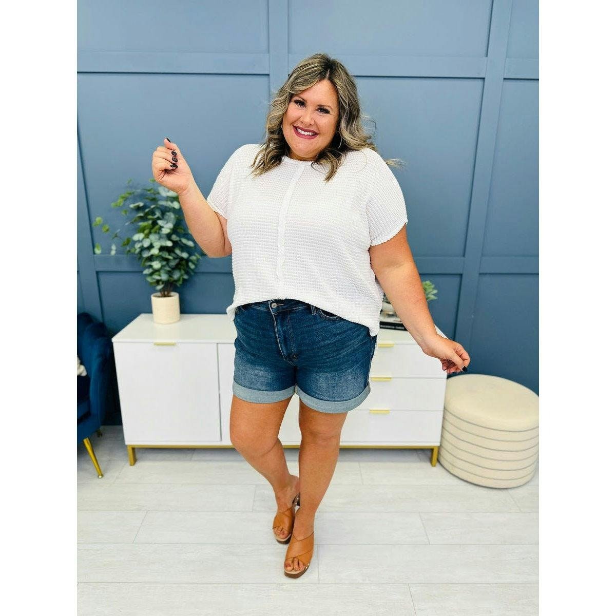 Tummy Control Stretchy Denim Jeans Shorts