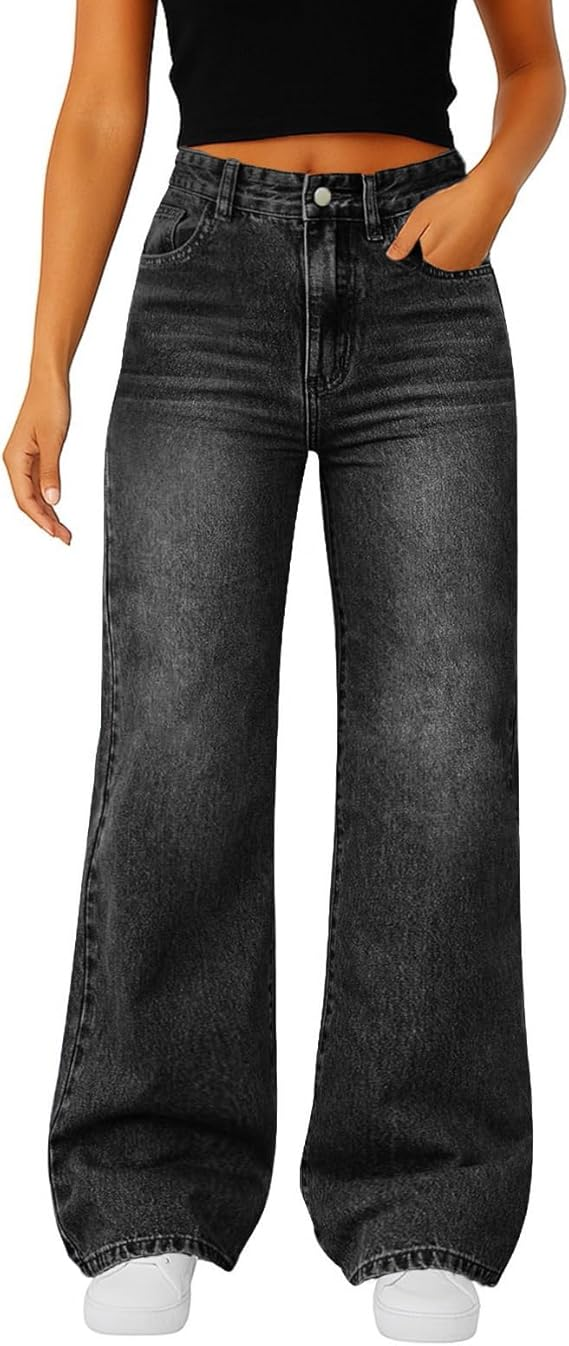 🔥18-Pack Today Only $35.98🔥Women's Trendy Denim High Waist Multi-Pocket Wide Leg Jeans
