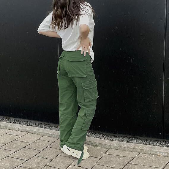🔥8 Packs Only $25.98 🔥High Waisted Cargo Pants for Women with Pockets Streetwear
