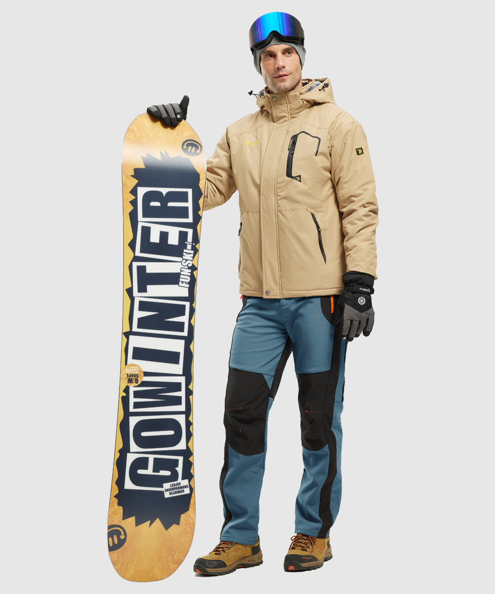 Men's Outdoor Snow Ski Water Resistant Fleece Lined Pants