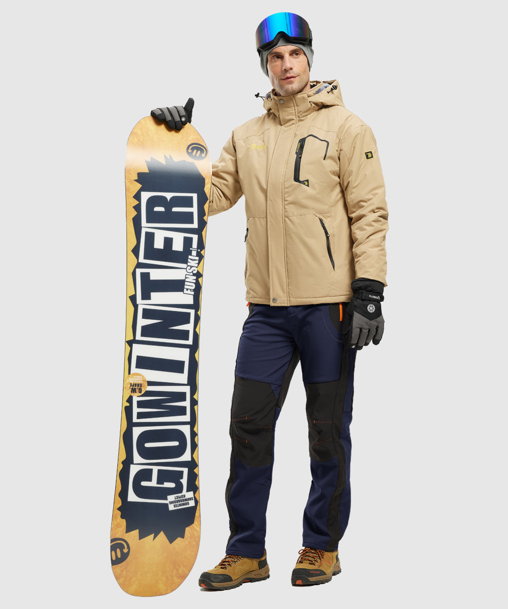 Men's Outdoor Snow Ski Water Resistant Fleece Lined Pants