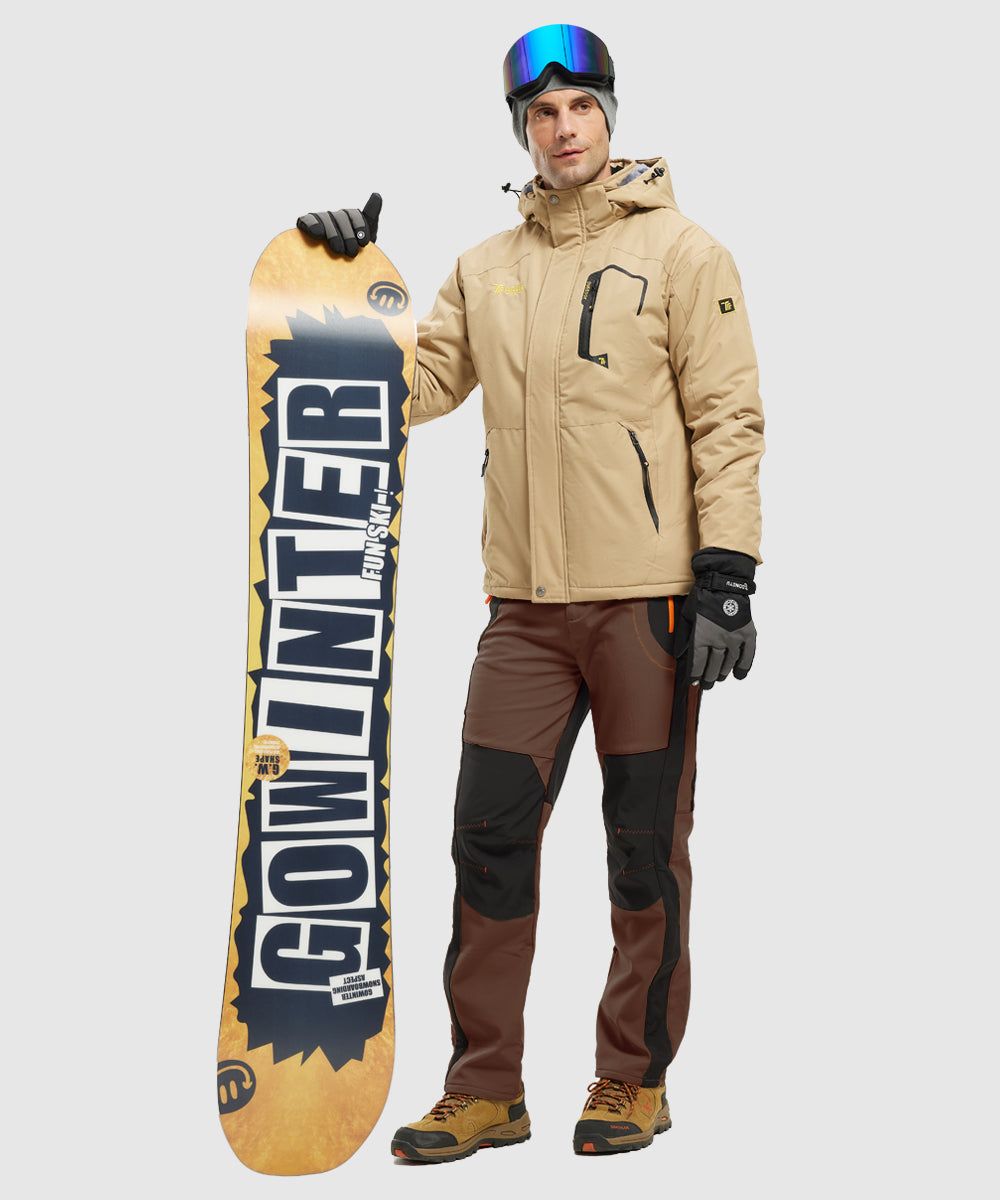 Men's Outdoor Snow Ski Water Resistant Fleece Lined Pants
