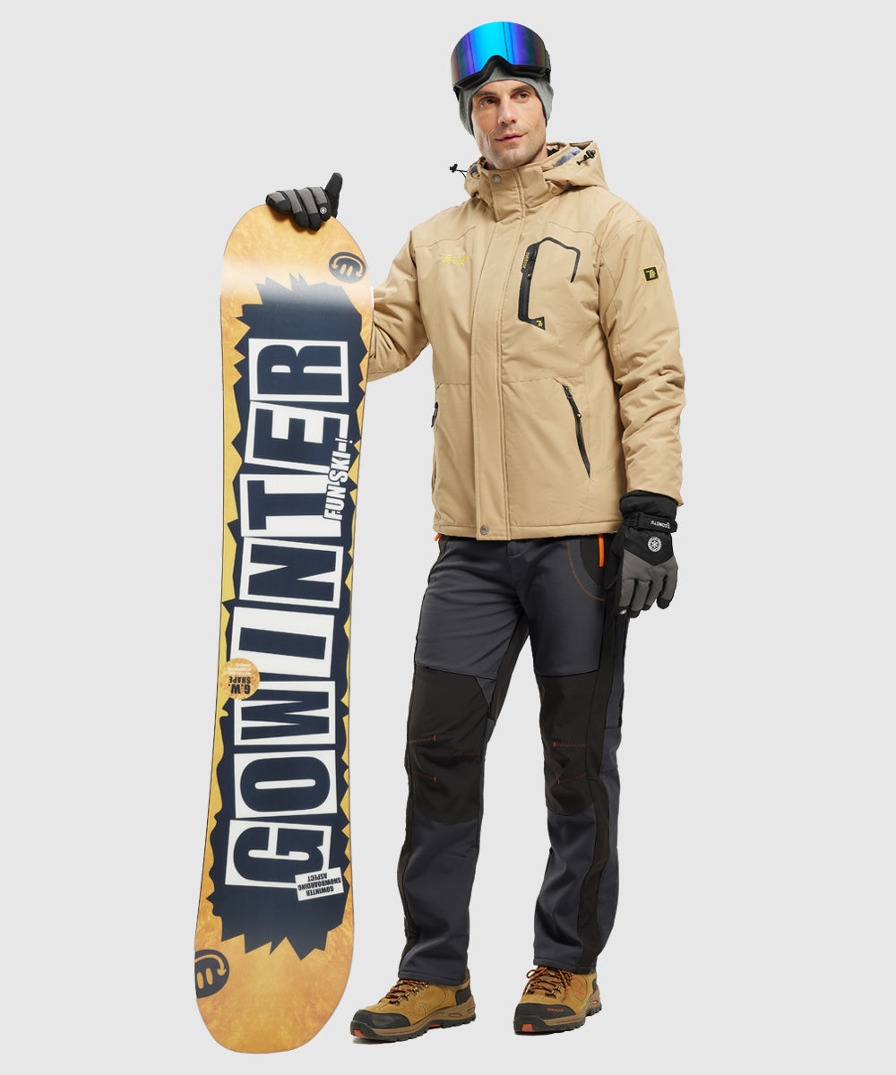 Men's Outdoor Snow Ski Water Resistant Fleece Lined Pants