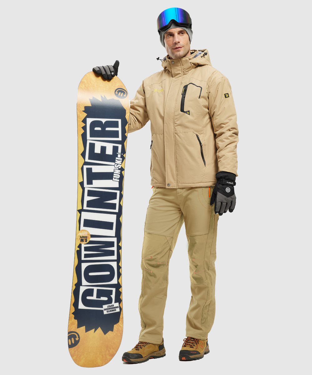Men's Outdoor Snow Ski Water Resistant Fleece Lined Pants