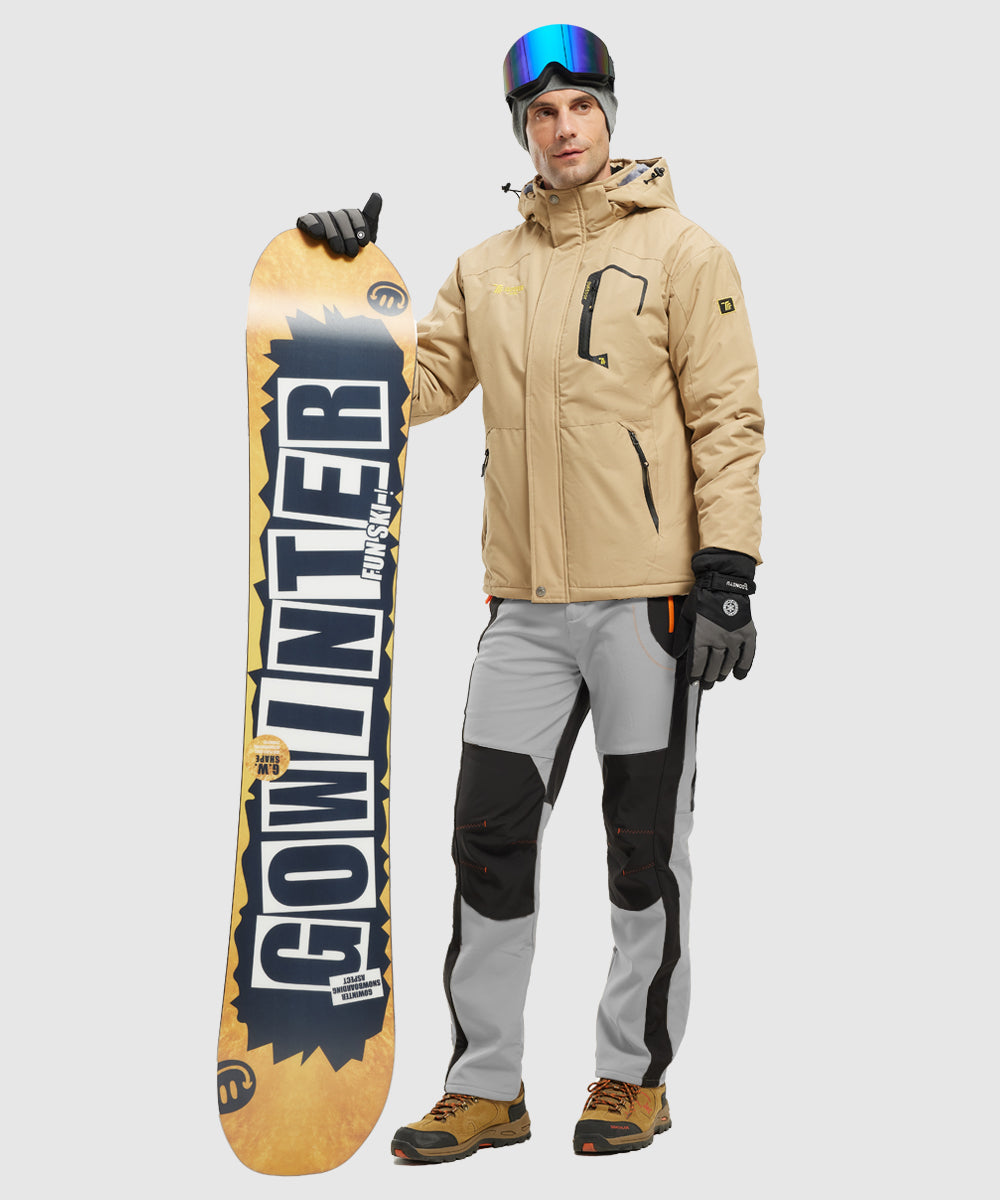 Men's Outdoor Snow Ski Water Resistant Fleece Lined Pants