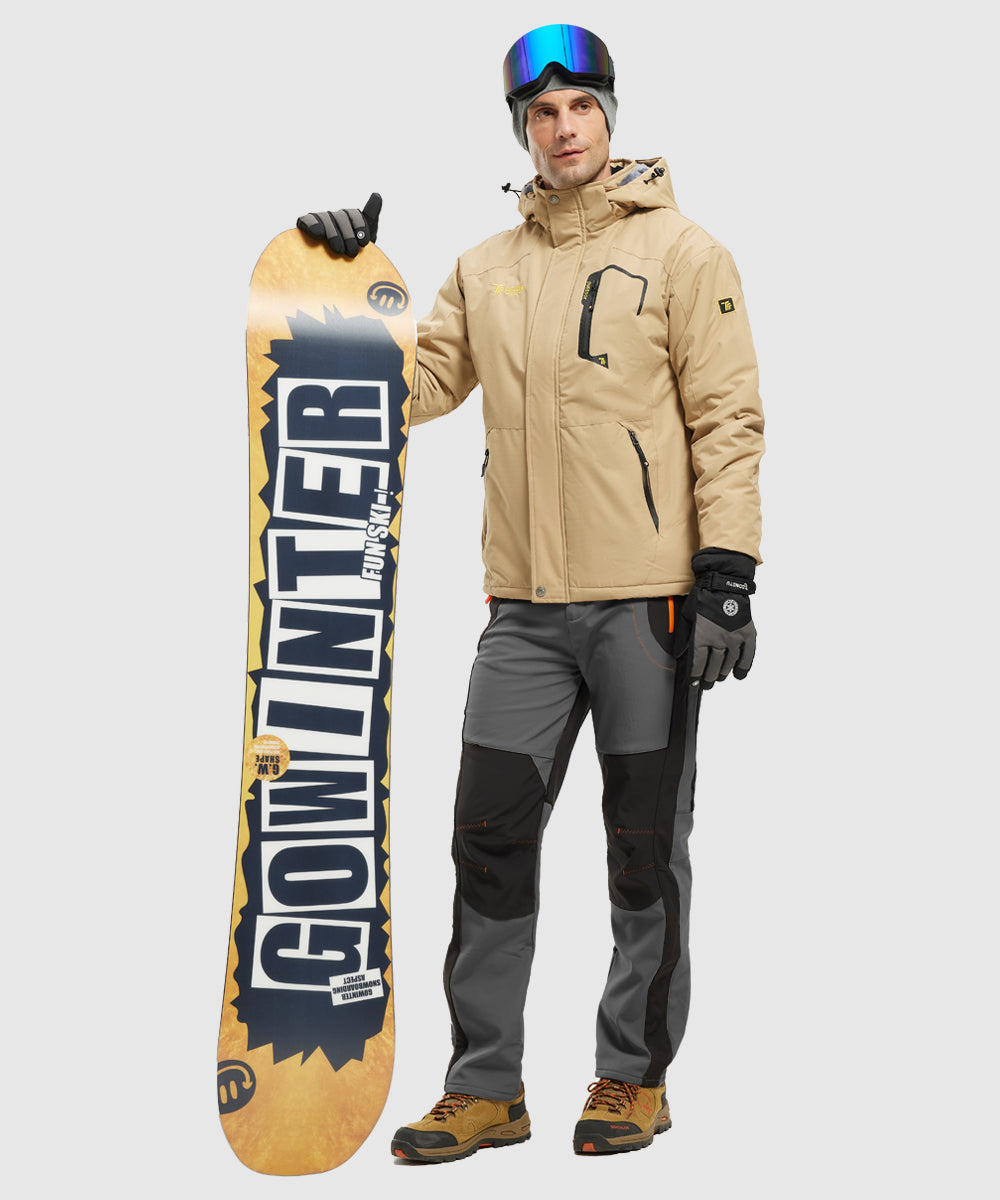 Men's Outdoor Snow Ski Water Resistant Fleece Lined Pants