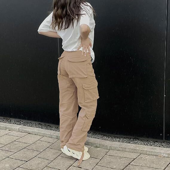 🔥8 Packs Only $25.98 🔥High Waisted Cargo Pants for Women with Pockets Streetwear