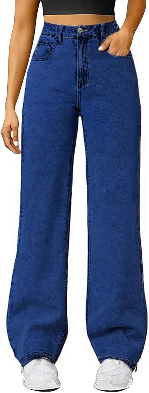 🔥18-Pack Today Only $35.98🔥Women's Trendy Denim High Waist Multi-Pocket Wide Leg Jeans