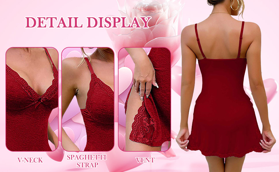 lace trim slit bowknot decor sleep dress clearance items for women