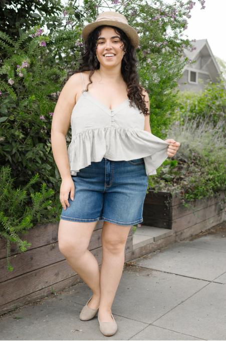 Tummy Control Stretchy Denim Jeans Shorts