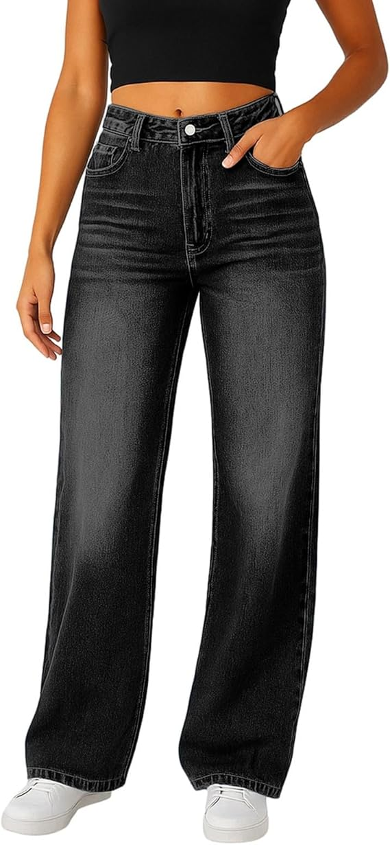 🔥18-Pack Today Only $35.98🔥Women's Trendy Denim High Waist Multi-Pocket Wide Leg Jeans