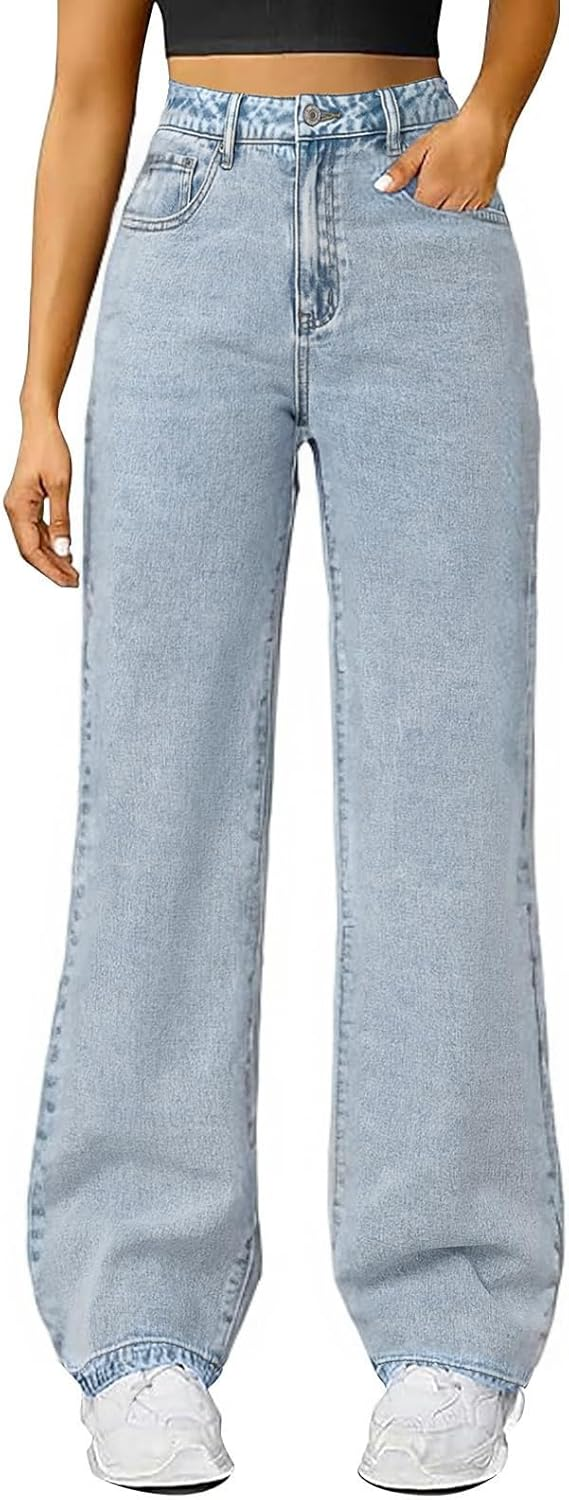 🔥18-Pack Today Only $35.98🔥Women's Trendy Denim High Waist Multi-Pocket Wide Leg Jeans