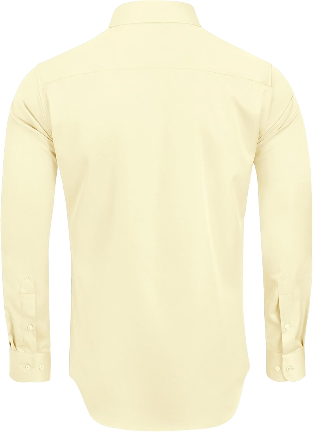 Alimens & Gentle Men's Dress Shirts Long Sleeve Wrinkle-Free Stretch Shirts Solid Formal Button Down Shirt with Pocket