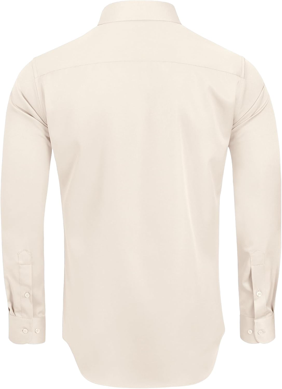 Alimens & Gentle Men's Dress Shirts Long Sleeve Wrinkle-Free Stretch Shirts Solid Formal Button Down Shirt with Pocket