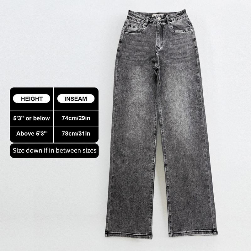 ⚡8-PACK for $26.99⚡- KatchMe Women's Minimalist High Waist Denim Stretch Wide Leg Jeans