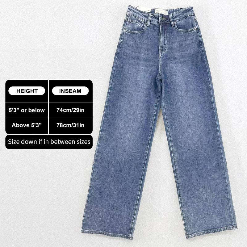 ⚡8-PACK for $26.99⚡- KatchMe Women's Minimalist High Waist Denim Stretch Wide Leg Jeans