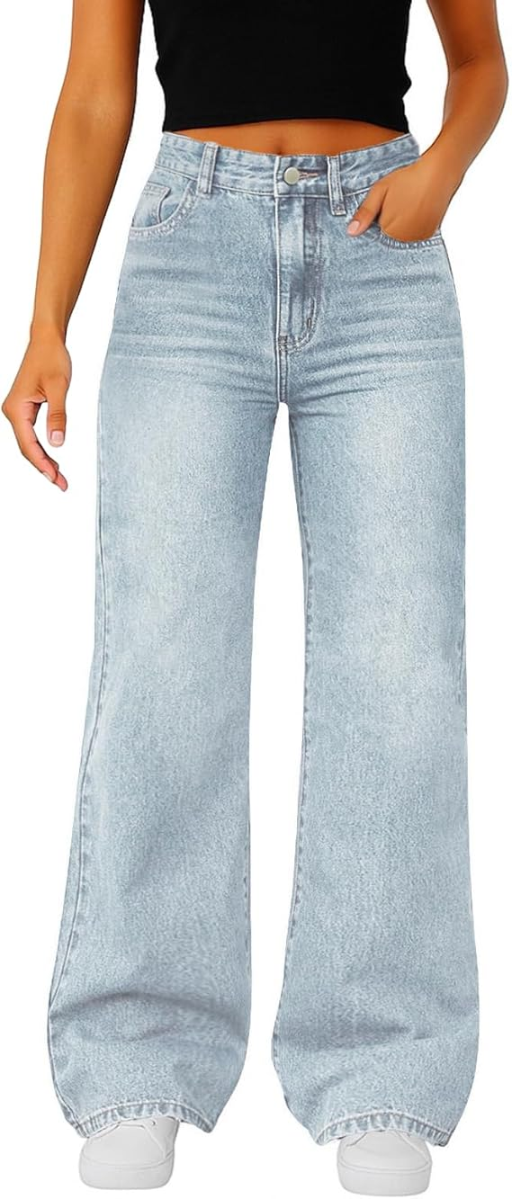 🔥18-Pack Today Only $35.98🔥Women's Trendy Denim High Waist Multi-Pocket Wide Leg Jeans
