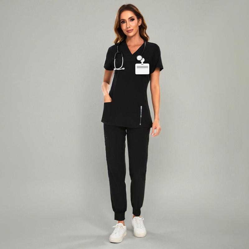 🔥8-PACK ONLY $25.98🔥Women's Vitality Set - Stretch V-Neck Scrub Top and Jogger Pants