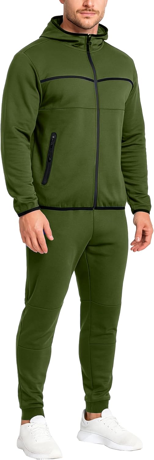 Galaxy by Harvic Men's Slim Fit Tech Fleece Full Zip Tracksuits 2 Piece Sets| Hoodie Sweatsuits
