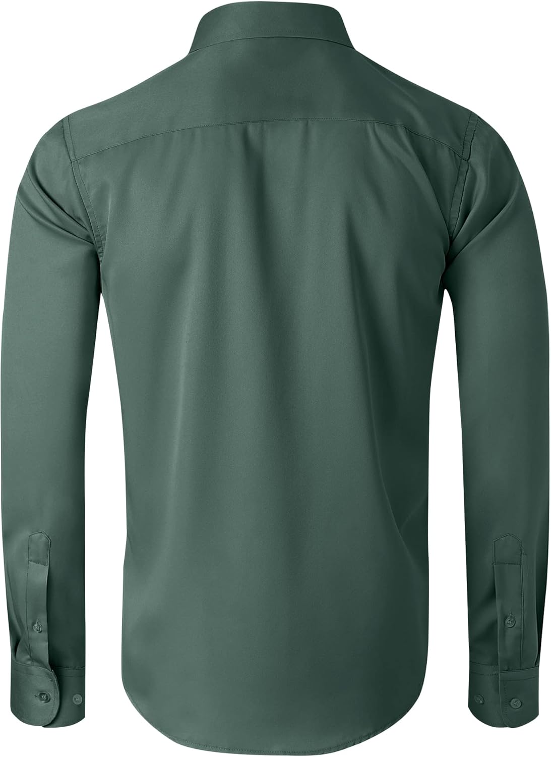 Alimens & Gentle Men's Dress Shirts Long Sleeve Wrinkle-Free Stretch Shirts Solid Formal Button Down Shirt with Pocket