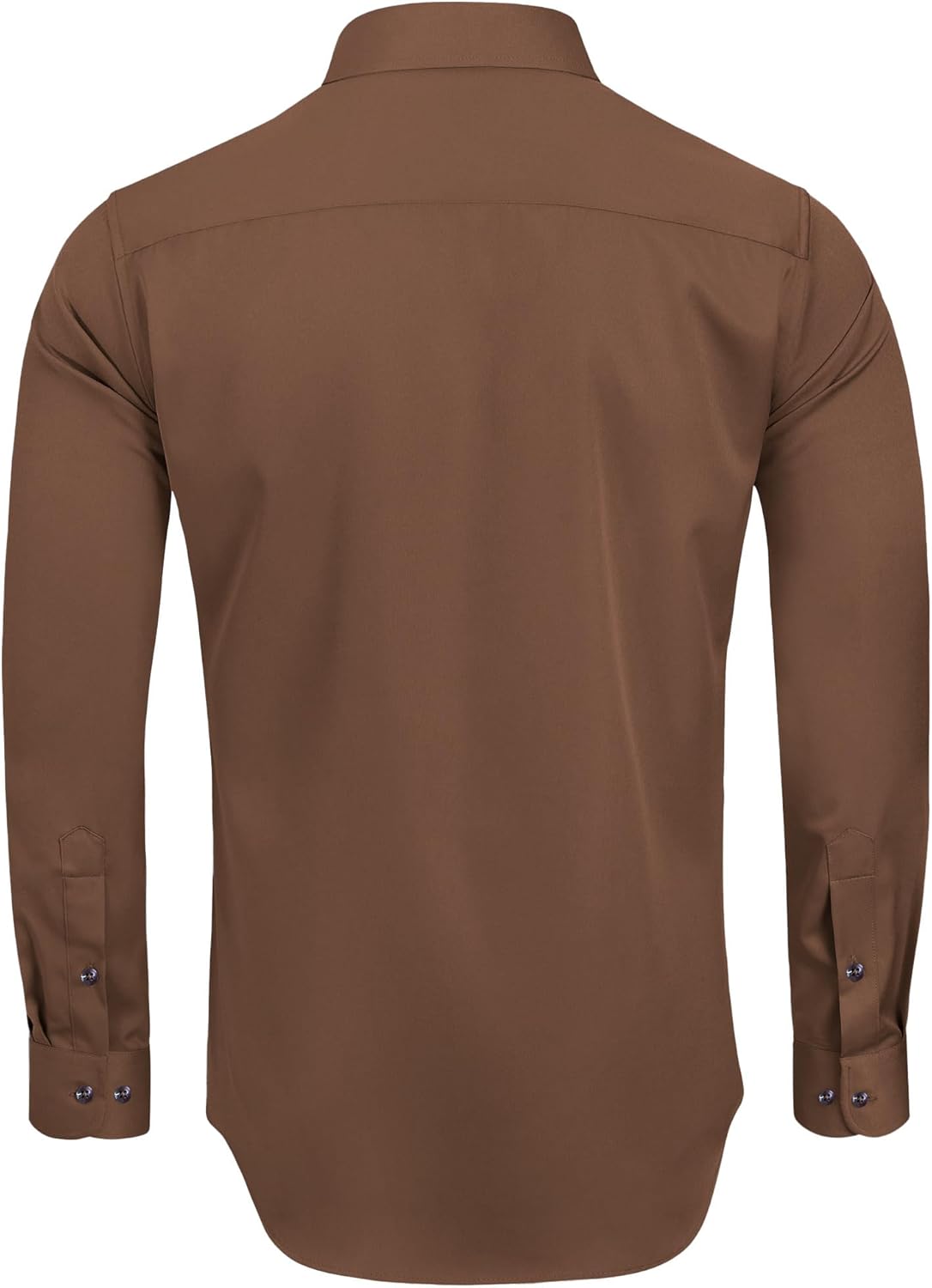 Alimens & Gentle Men's Dress Shirts Long Sleeve Wrinkle-Free Stretch Shirts Solid Formal Button Down Shirt with Pocket