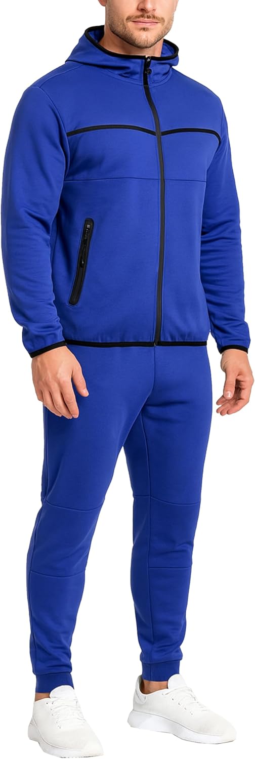 Galaxy by Harvic Men's Slim Fit Tech Fleece Full Zip Tracksuits 2 Piece Sets| Hoodie Sweatsuits