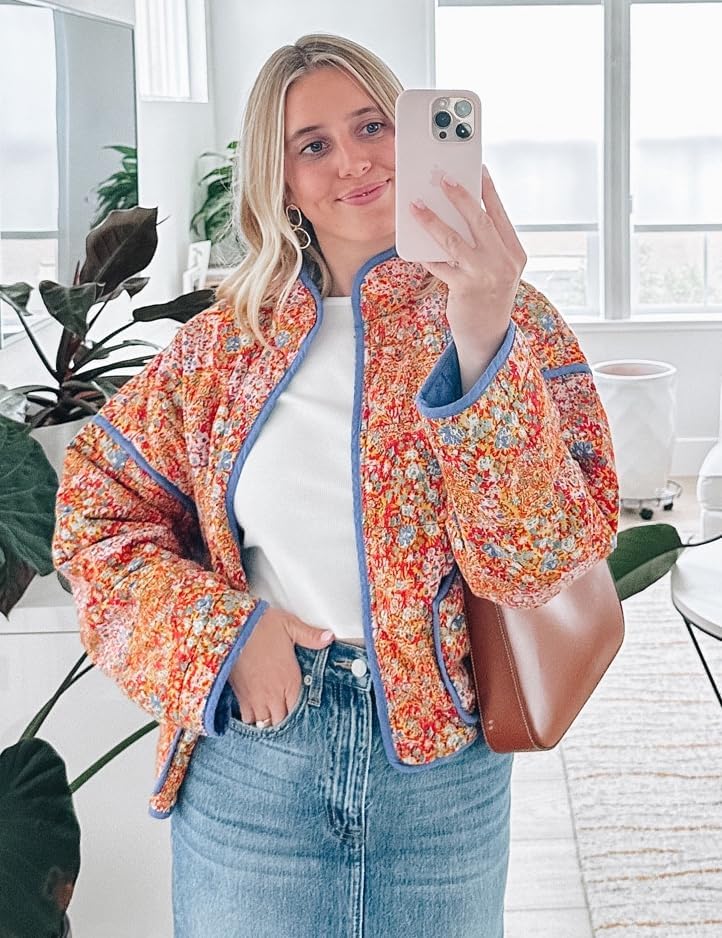 Women's Ditsy Floral Print Drop Shoulder Coat